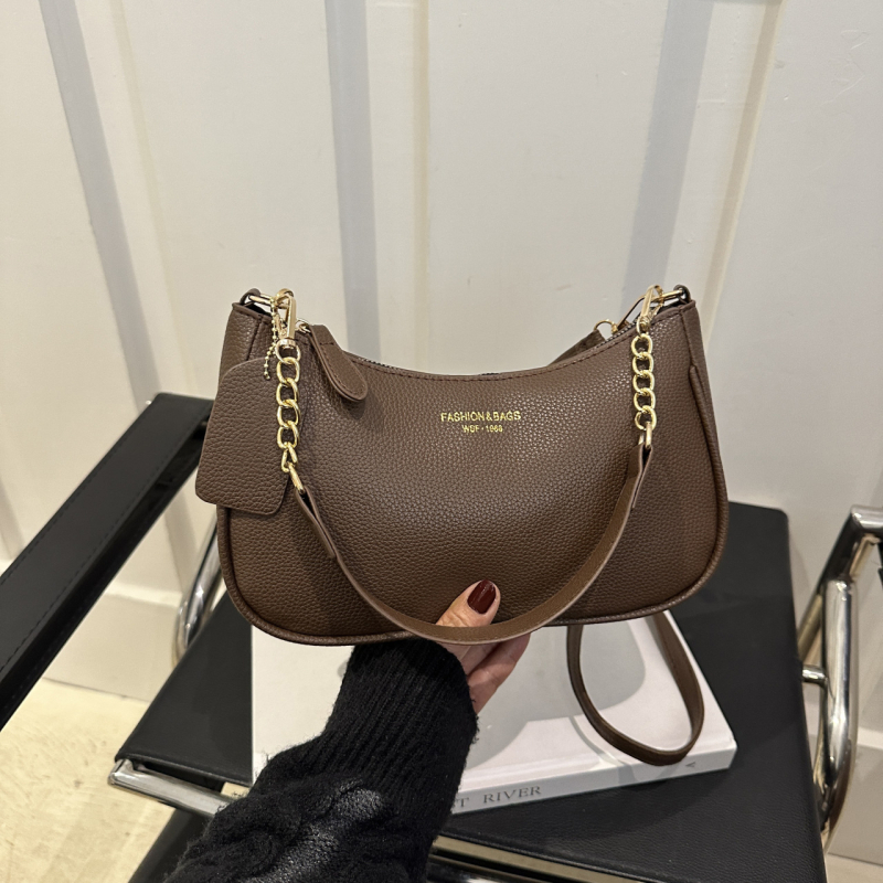 Vieno peties Crescent rankinė, PU, užtrauktukas, 2025 m. pavasaris, miesto stilus