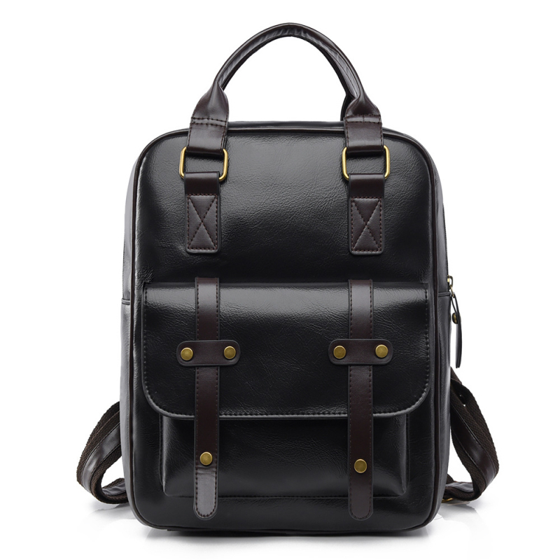 Ženski PU kožni ruksak, proljeće 2025, vodootporan i otporan na habanje, velik kapacitet za kampus, unutarnji džepovi: džep sa zatvaračem, džep za mobitel i džep za prijenosno računalo