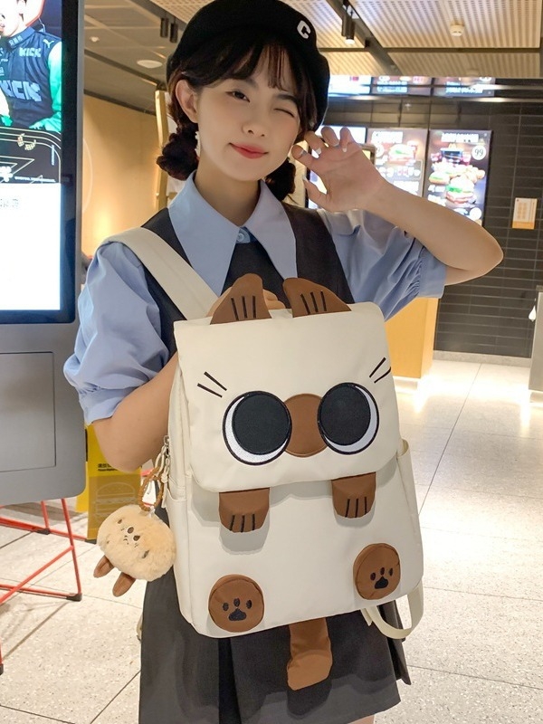 Školska torba u korejskom stilu, lagana, s velikim kapacitetom, vodootporni najlon, kompatibilan s 14-inčnim prijenosnim računalom, za djevojčice