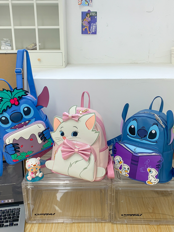 Ghiozdan în formă de pisicuță, cu fundă, material PU, căptușeală din nailon, UNISEX, primăvara 2025