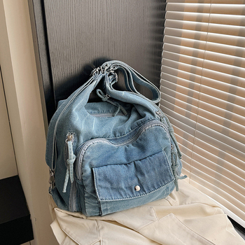 Γυναικεία Τσάντα Tote από Βαμβάκι, Μεγάλη Χωρητικότητα 20–35L, Αστικός Μινιμαλισμός, Για Σχολικές Χρήσεις, Άνοιξη 2025, Με ιμάντα ώμου/ Crossbody με μαξιλάρι αέρα