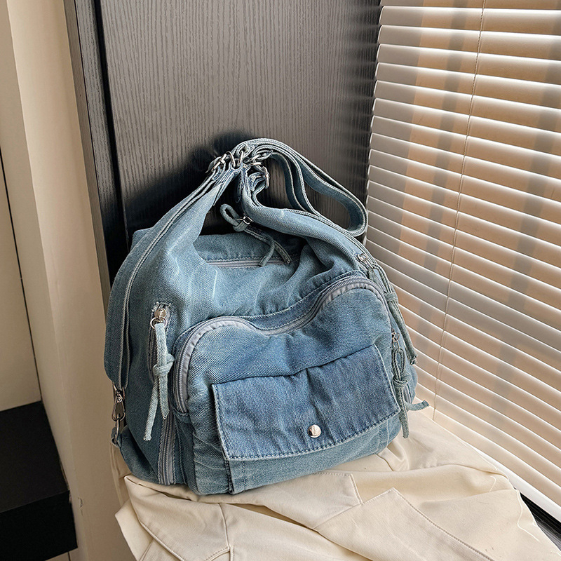 Ženska pamuk Tote torba, kapacitet 20–35L, gradski minimalistički stil, za školu, proljeće 2025, ramenski/crossbody remen s zračnim jastukom