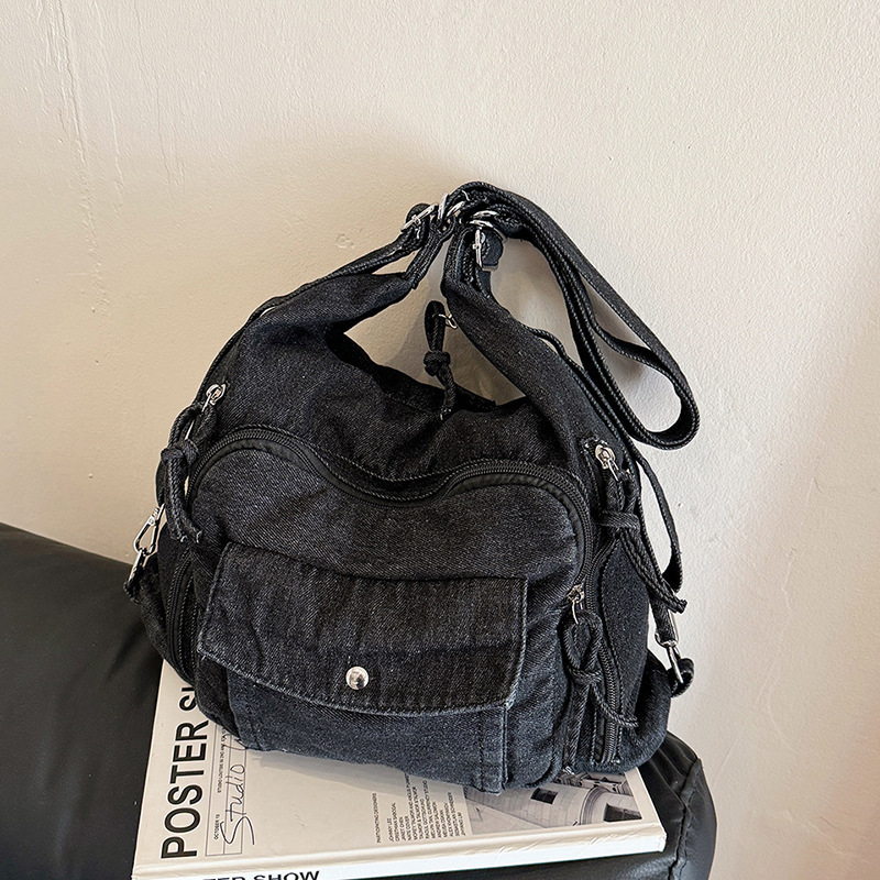 Ženska pamuk Tote torba, kapacitet 20–35L, gradski minimalistički stil, za školu, proljeće 2025, ramenski/crossbody remen s zračnim jastukom