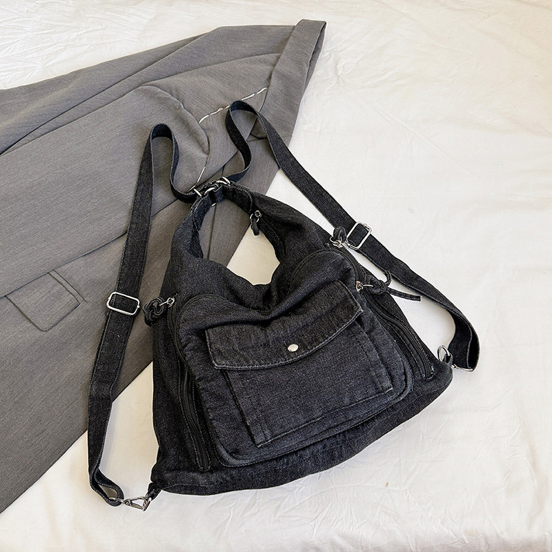 Ženska pamuk Tote torba, kapacitet 20–35L, gradski minimalistički stil, za školu, proljeće 2025, ramenski/crossbody remen s zračnim jastukom