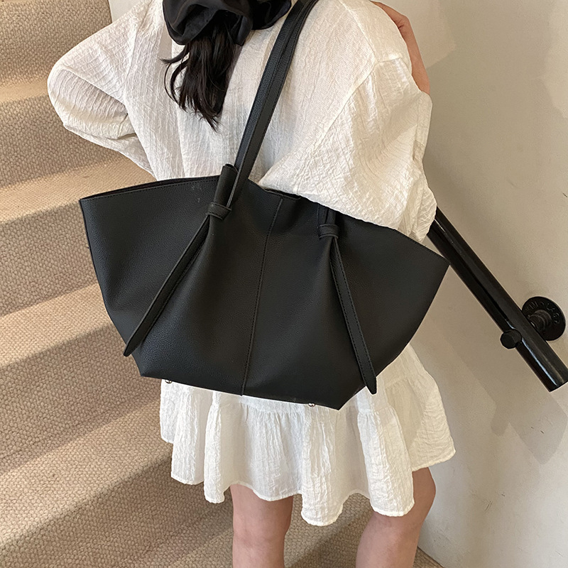 Ženska tote torba velikog kapaciteta – PU materijal, magnetska kopča, pretinac za mobitel, dvostruke ručke, vodoravni kvadratni oblik, proljeće 2025