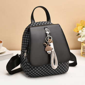 Ženski PU ruksak – ulični stil, otvaranje poklopcem, zaštita od krađe, unutarnji džepovi: džep na zip, džep za mobitel, džep s zatvaračem tip sandwich