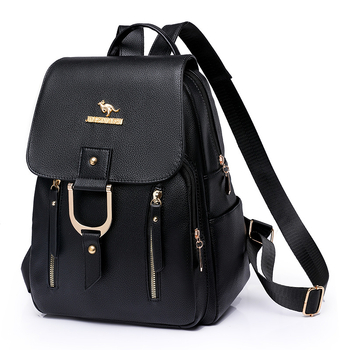 Ženski PU ruksak, street style, velika zapremina, zatvaranje na zip, vodootporan i otporan na habanje