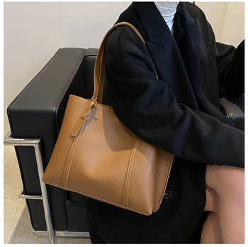 Ženska tote torba – gradski jednostavan stil, vertikalan kvadratni oblik, jesen 2024, laminirani unutarnji džep sa zipom, magnetsko zaključavanje