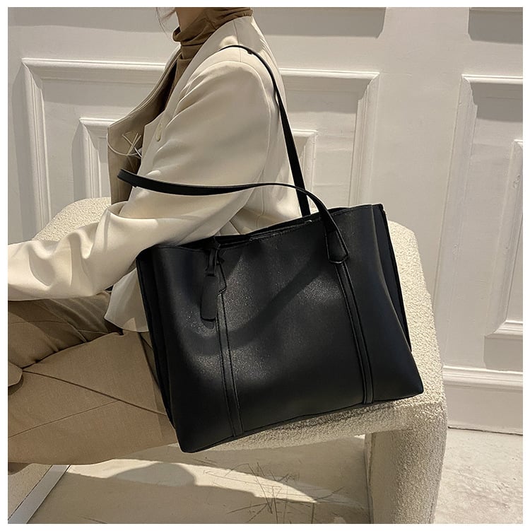 Ženska tote torba – gradski jednostavan stil, vertikalan kvadratni oblik, jesen 2024, laminirani unutarnji džep sa zipom, magnetsko zaključavanje