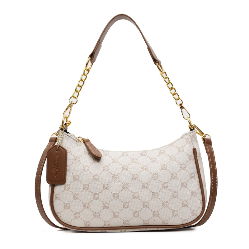 Torba za podlakticu - teksturirana PU koža, horizontalni kvadratni oblik, zatvaranje na zip, poliester podstava, gradski minimalistički stil, ljeto 2025