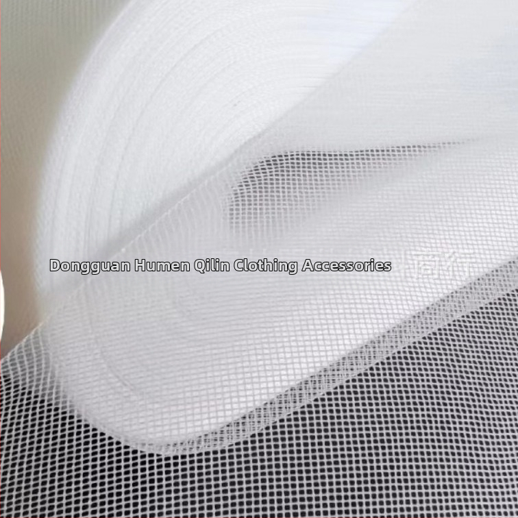 Тюлева пола с еластична мрежа, 7,5 см широка, дебела мрежа, полиестерна подплата