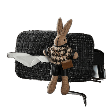 Кутия за салфетки за автомобил с принт хаундстут и мотив на зайче, висяща от задната седалка, стилно интериорно декориране, персонализируема