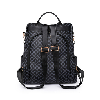 Ženski ruksak velike kapacitete, PU materijal, ispis u euro-američkom stilu, zatvaranje zipom, podstava od poliestera, jesen 2023, za svakodnevnu upotrebu.