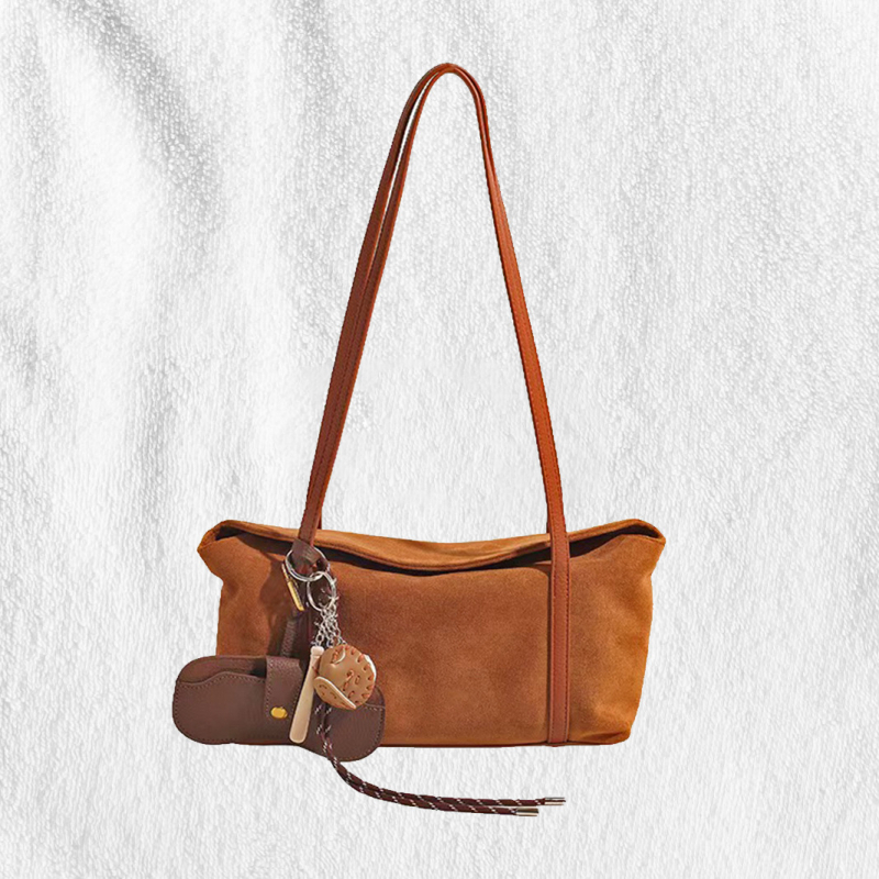 Lu kožna torbica za rame – podlaktni stil, vodoravni kvadratni oblik, magnetsko zatvaranje, džep sa zatvaračem