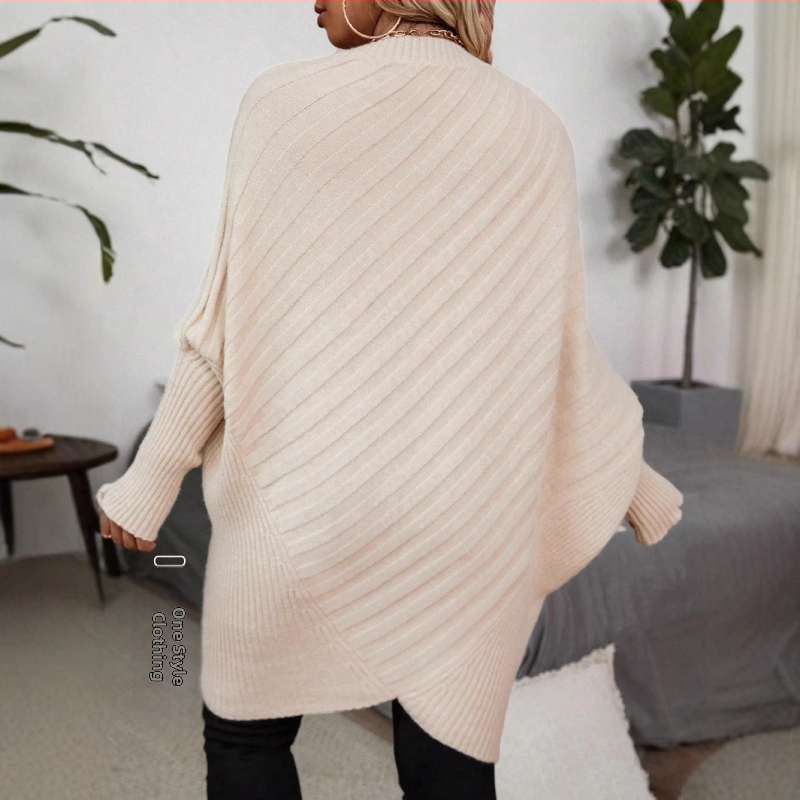 Sveter s V výstrihom, bat rukávy, voľný strih, Arctic velvet látka (polyester, akryl)