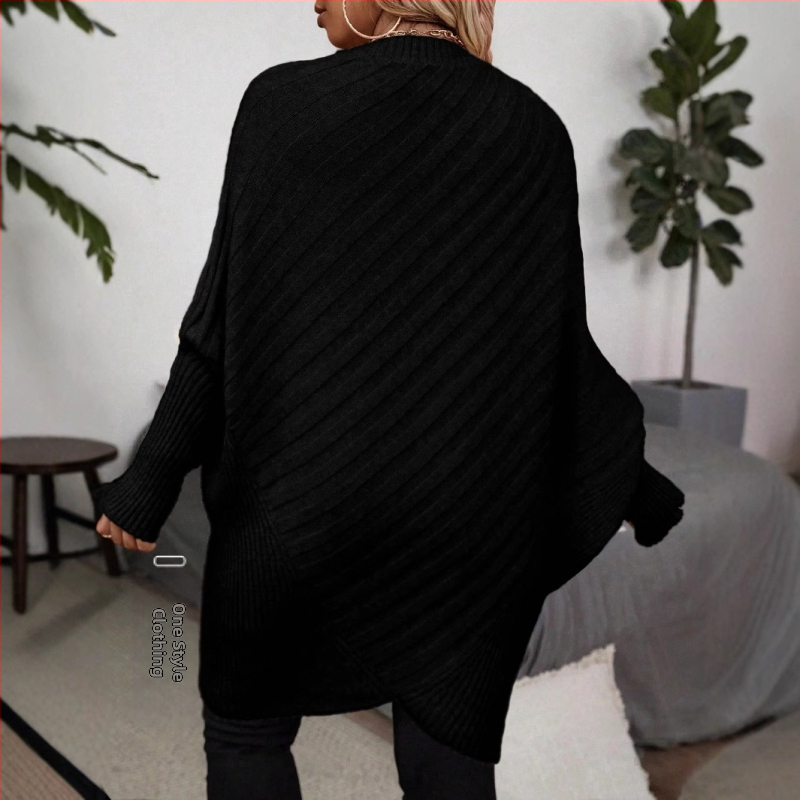 Sveter s V výstrihom, bat rukávy, voľný strih, Arctic velvet látka (polyester, akryl)