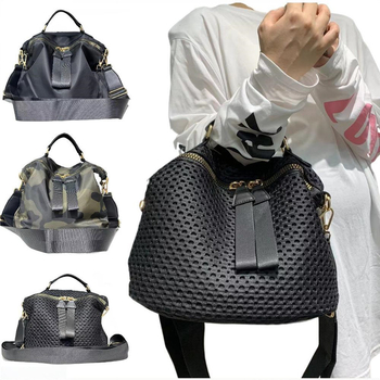 Unisex nylon crossbody torba sa zatvaračem, horizontalni kvadratni oblik, unutarnja džep sa zatvaračem, poliester podstava