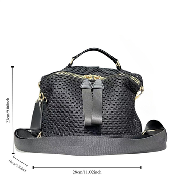 Unisex nylon crossbody torba sa zatvaračem, horizontalni kvadratni oblik, unutarnja džep sa zatvaračem, poliester podstava