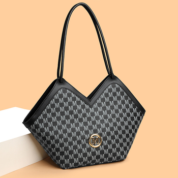 PU кожена Tote чанта - градска простота, хоризонтална квадратна форма, цип за затваряне, вътрешен джоб за телефон