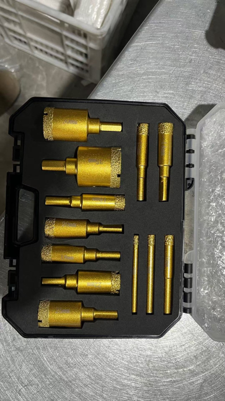 Комплект за сухо пробиване на дупки в плочки — за гранит, мрамор, витрифициран порцелан и керамични камъни