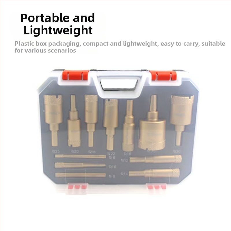 Комплект за сухо пробиване на дупки в плочки — за гранит, мрамор, витрифициран порцелан и керамични камъни