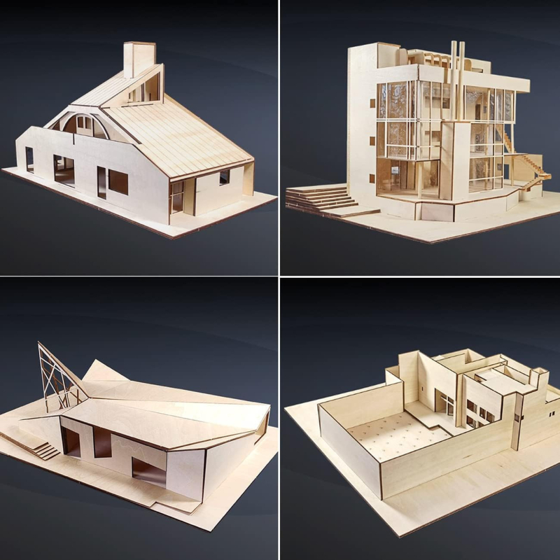 Laserom izrezana Basswood prazna ploča za DIY dječje ručno oslikane građevne blokove – Forest Life marka, drveni privjesak, moderni umjetnički stil