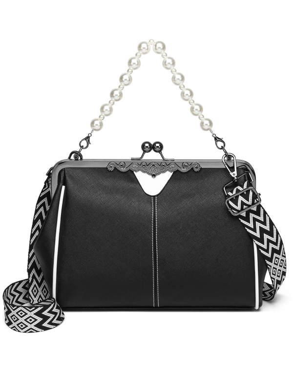 Ženska torba za rame i crossbody - PU koža, horizontalni kvadratni oblik, zatvaranje na bravu, unutarnji džepovi za telefon i osobnu iskaznicu, poliester podstava