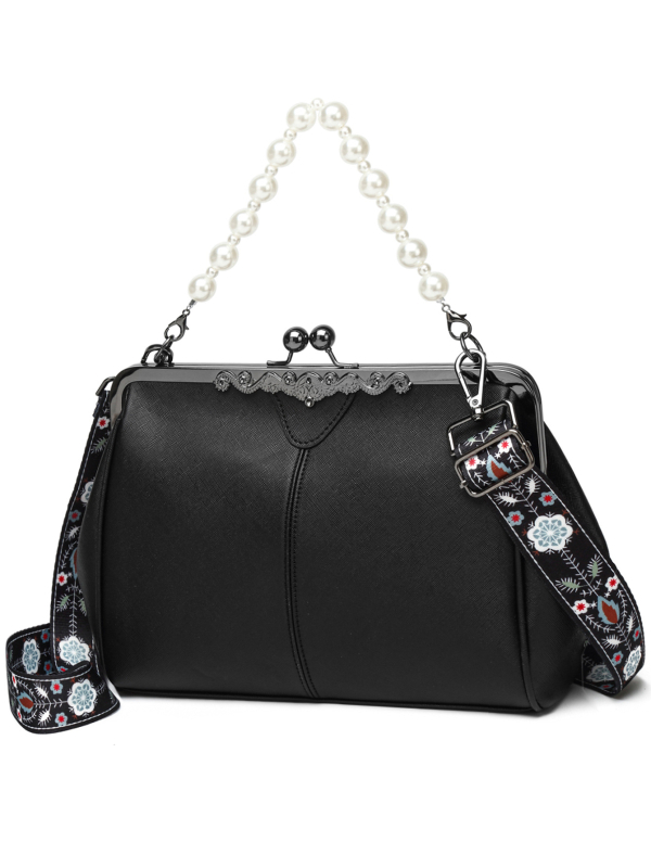 Ženska torba za rame i crossbody - PU koža, horizontalni kvadratni oblik, zatvaranje na bravu, unutarnji džepovi za telefon i osobnu iskaznicu, poliester podstava