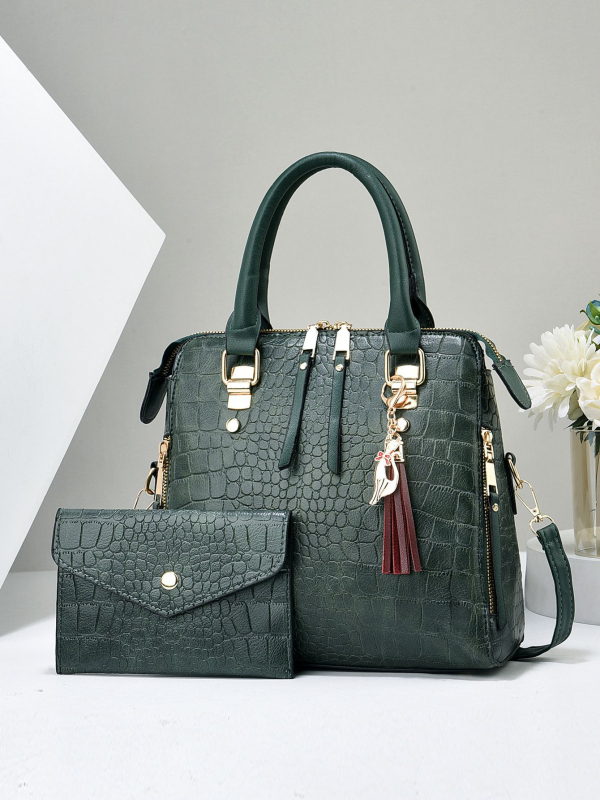 rpinala Дамска кръстосана чанта, PU материал, стил Urban Simplicity; вертикална квадратна форма, цип за отваряне, вътрешни джобове (джоб с цип, джоб за телефон, джоб за лична карта)