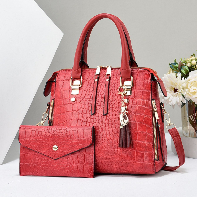 rpinala Дамска кръстосана чанта, PU материал, стил Urban Simplicity; вертикална квадратна форма, цип за отваряне, вътрешни джобове (джоб с цип, джоб за телефон, джоб за лична карта)