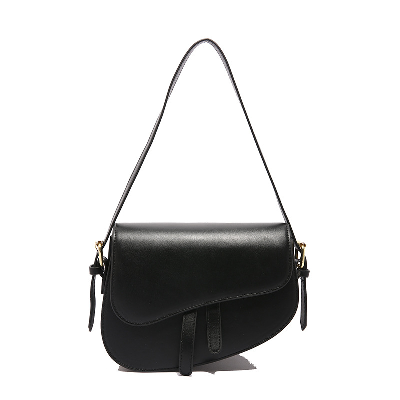 PU ženska saddle torba, gradski minimalistički stil, nosiva preko ramena ili ispod pazuha, horizontalni kvadratni oblik, zatvara kapicom, unutarnja pretinica za telefon, poliester podstava, jedna naramenica