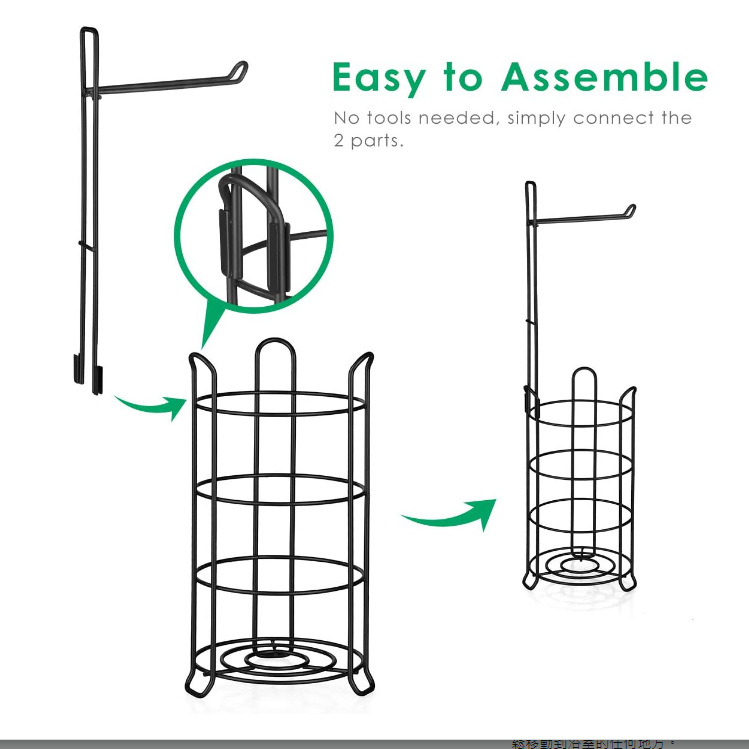Stovintis kaltuoto plieno tualetinio popieriaus laikiklis, apskritos formos dizainas, šiuolaikinis minimalistinis stilius, dažytas paviršius