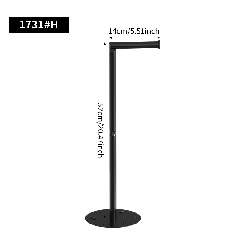 Jenidan grindinis stovintis tualetinio popieriaus laikiklis iš anglies plieno su pagrindu, šiuolaikinio minimalistinio stiliaus modelis 1731