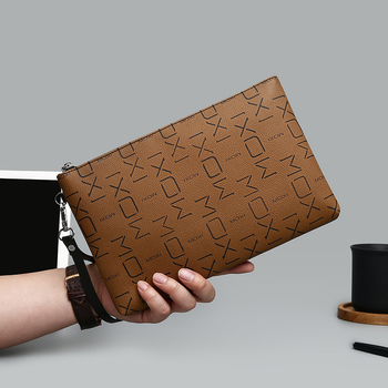 Ανδρική clutch τσάντα Street Trend στυλ, Υλικό PU, Μονόχρωμο σχέδιο, Εσωτερική επένδυση πολυεστέρας