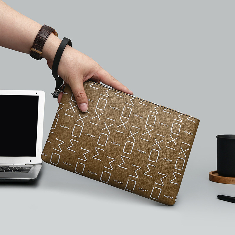 Pánska clutch taška Street Trend štýl, PU materiál, jednofarebný vzor, vnútorná podšívka z polyesteru