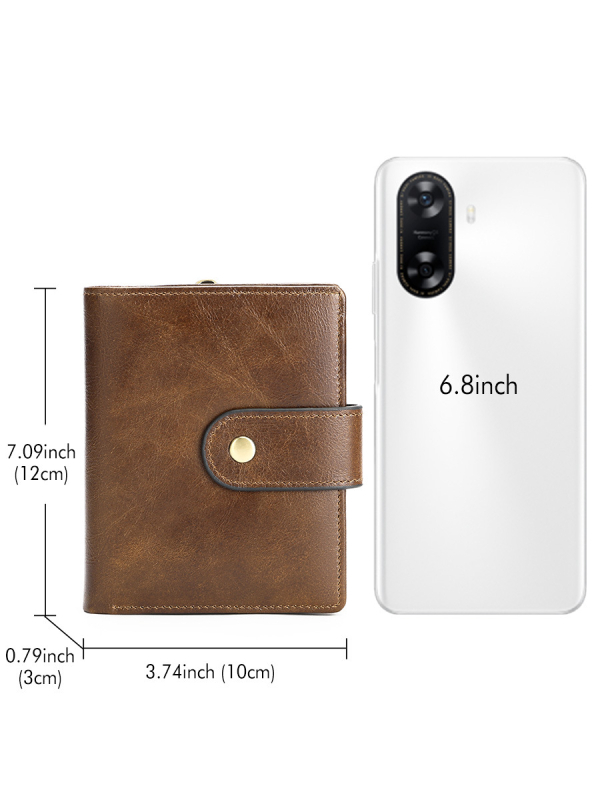 Muški RFID novčanik od prave kože - prvi sloj goveđe kože, otporan na habanje, podstava od poliestera i pamuka