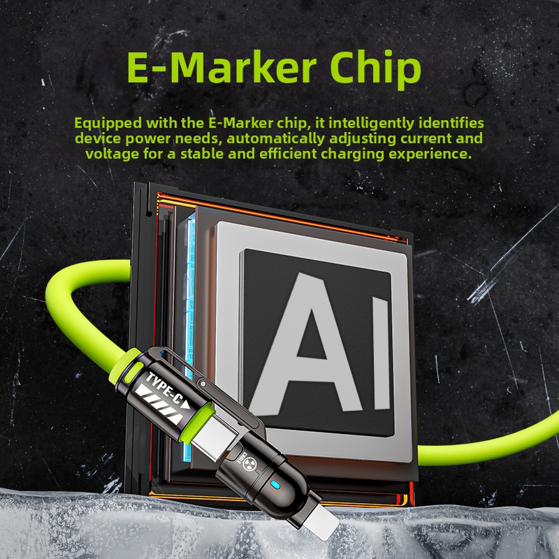 HC 4-в-1 бързозаряден кабел за данни с Lightning и USB-C, до 60W