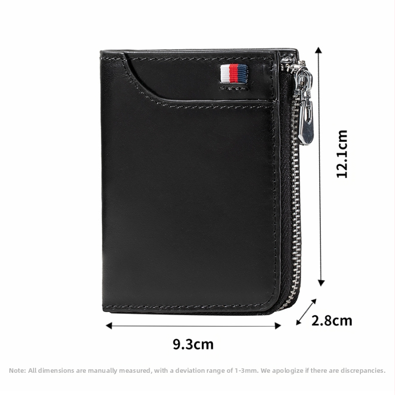 Peňaženka z pravej kože, prvá vrstva hovädzej kože, podšívka hovädzej kože, mestský jednoduchý štýl, funkcia proti krádeži