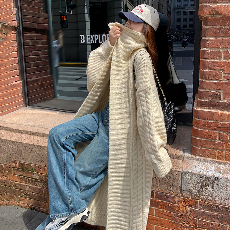 Kardigan bez ovratnika, debeli pleteni s 3D uzorkom i jednim gumbom