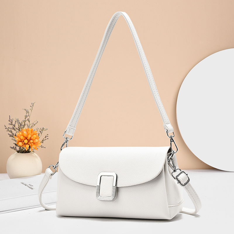 Mala kvadratna torba, unisex stil, PU koža, crossbody torba preko ramena, poliester podstava, zatvaranje poklopcem, jedan remen