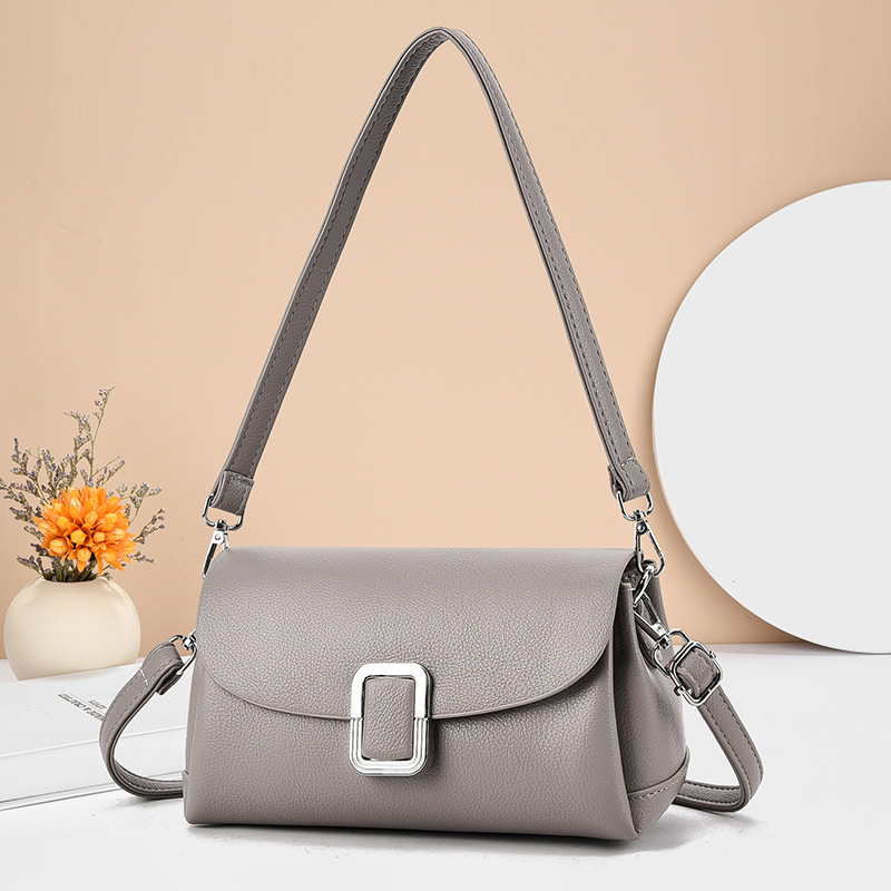 Mala kvadratna torba, unisex stil, PU koža, crossbody torba preko ramena, poliester podstava, zatvaranje poklopcem, jedan remen