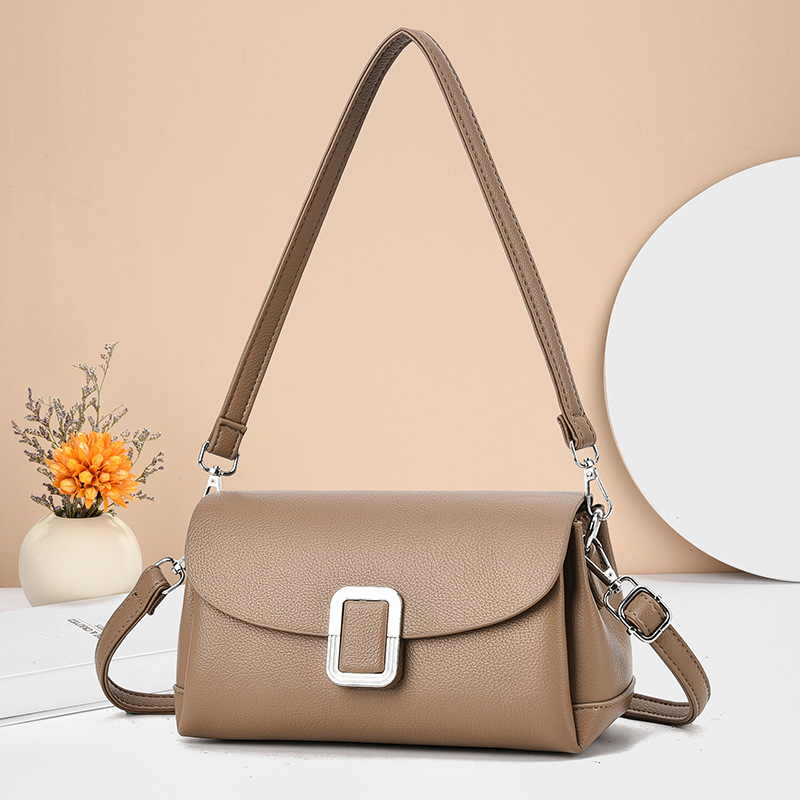 Mala kvadratna torba, unisex stil, PU koža, crossbody torba preko ramena, poliester podstava, zatvaranje poklopcem, jedan remen