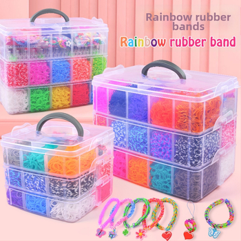 Τριών επιπέδων DIY μηχανή ύφανσης λαστιχίων για παιδιά – εκπαιδευτικό παιχνίδι συναρμολόγησης, Υλικό TPR, κατάλληλο για ηλικίες 7–14