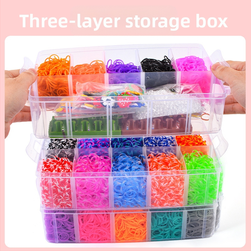 Τριών επιπέδων DIY μηχανή ύφανσης λαστιχίων για παιδιά – εκπαιδευτικό παιχνίδι συναρμολόγησης, Υλικό TPR, κατάλληλο για ηλικίες 7–14