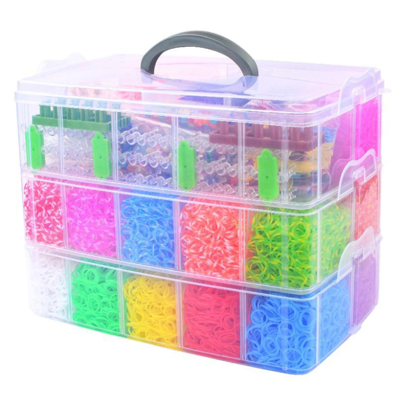 Τριών επιπέδων DIY μηχανή ύφανσης λαστιχίων για παιδιά – εκπαιδευτικό παιχνίδι συναρμολόγησης, Υλικό TPR, κατάλληλο για ηλικίες 7–14