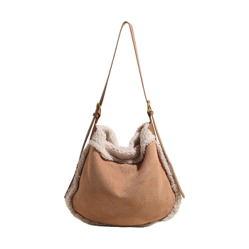 Semišna Tote torba s urbanim minimalističkim stilom, zatvaranje na zip, podstava od poliestera, horizontalni kvadratni oblik