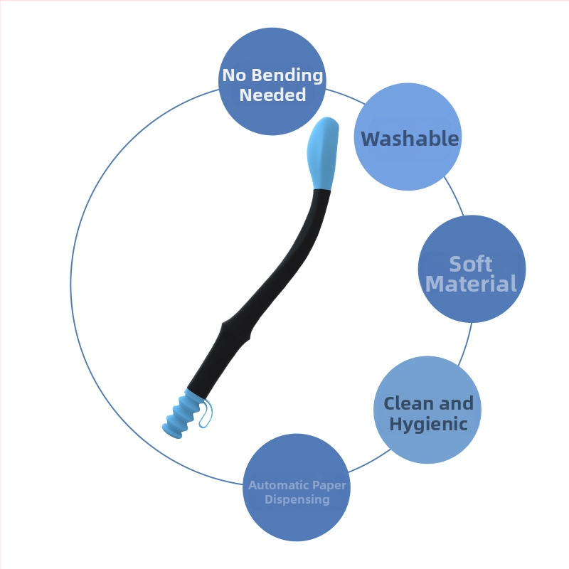 Yu Tai силиконово помощно устройство за почистване на тоалетната, модел 25682, опаковка 100, печат на лого, персонализиране, за възрастни и лица с увреждания