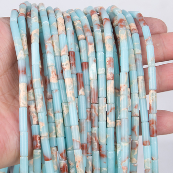 Shoushan kő gyöngyök, cső alakú gyöngyök ékszerekhez, vágott