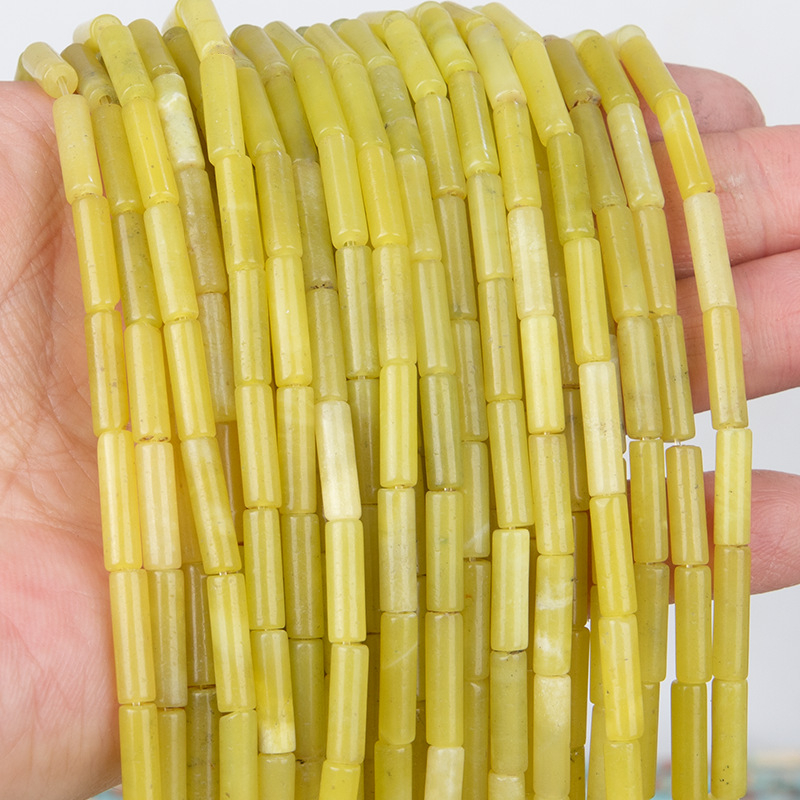 Shoushan kő gyöngyök, cső alakú gyöngyök ékszerekhez, vágott