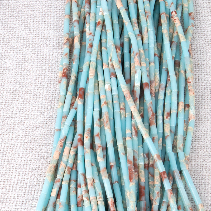 Shoushan kő gyöngyök, cső alakú gyöngyök ékszerekhez, vágott